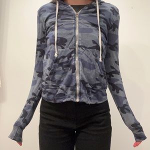 Blue Camouflage zip up